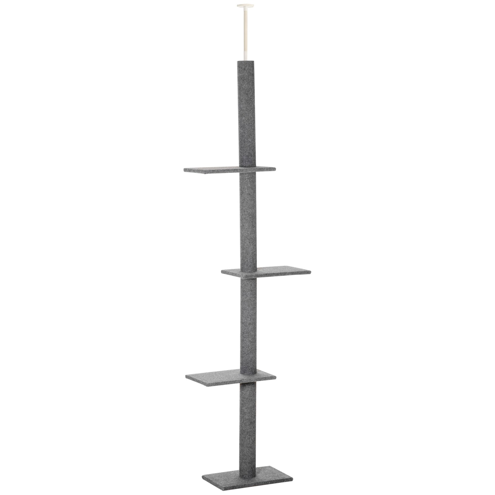 260cm Floor To Ceiling Cat Tree Kitten Tower W/ Adjustable Height | Gray