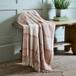 Helmsley Jacquard 130cmx 170cm Soft Throw Blankets | 130cm x 170cm | Blush