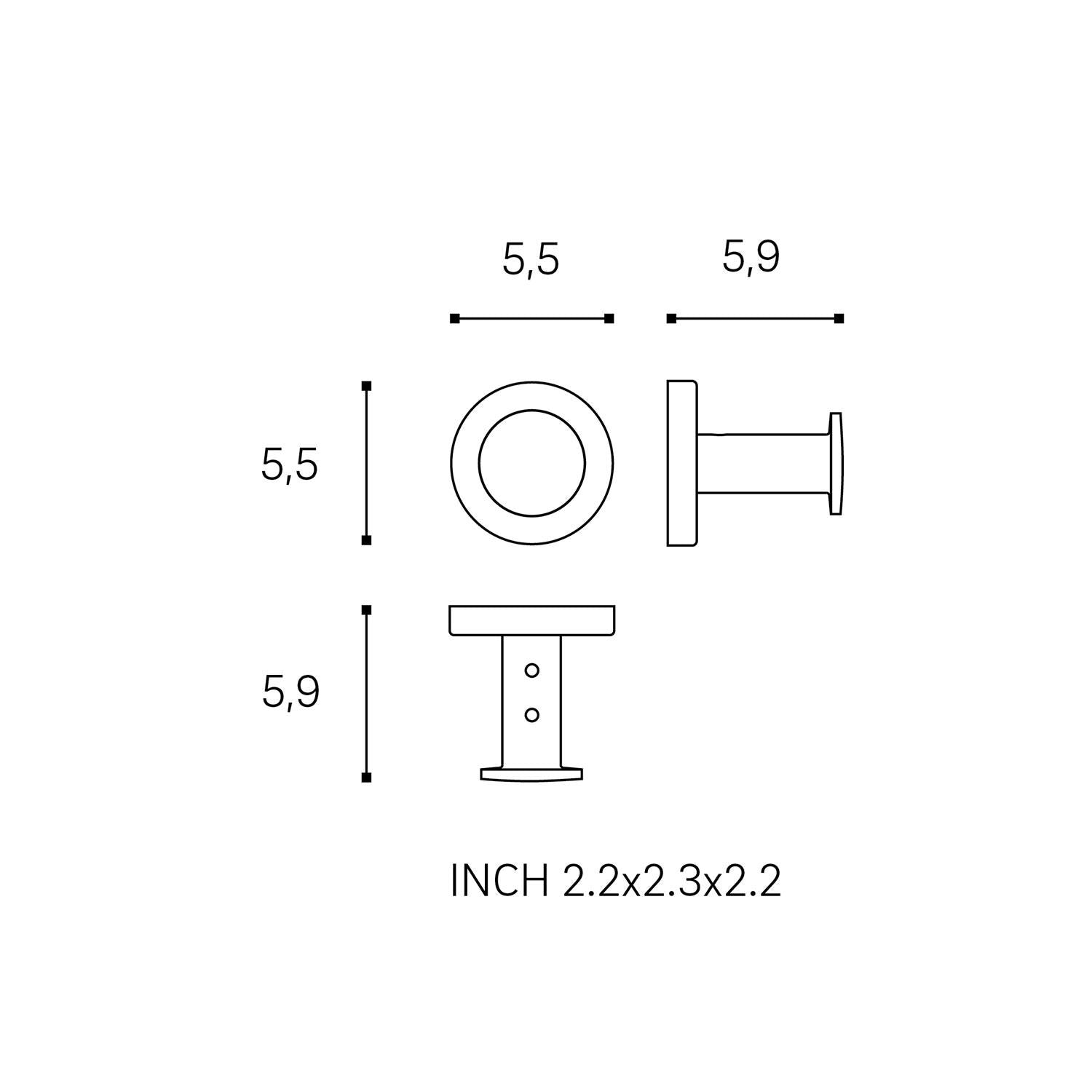 Towel Hook, Glossy Gold Pvd, Architect S+ Collection