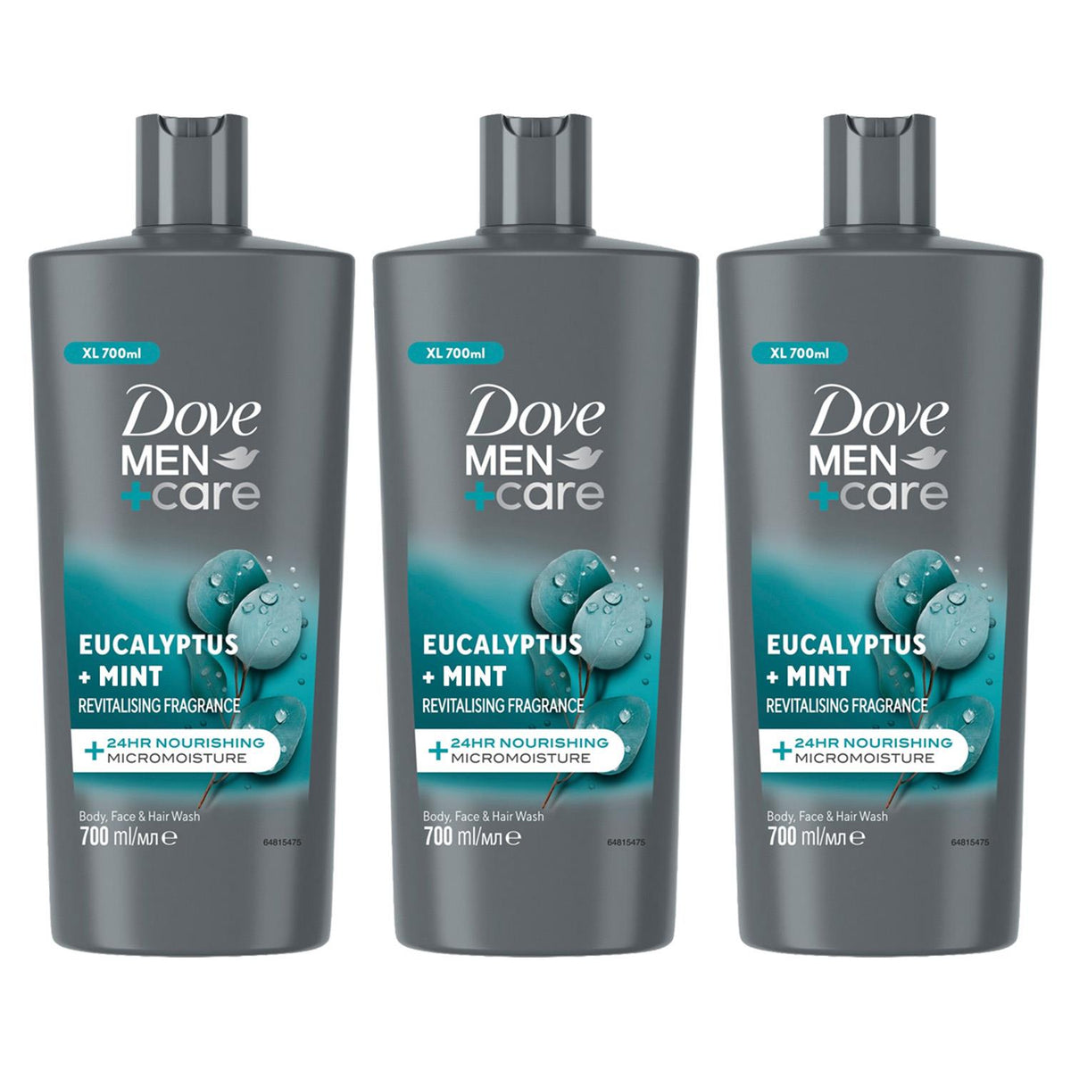 Eucalyptus + Mint 3-in-1 Hair, Face And Body Wash Pack Of 3, 700ml | Set of 3