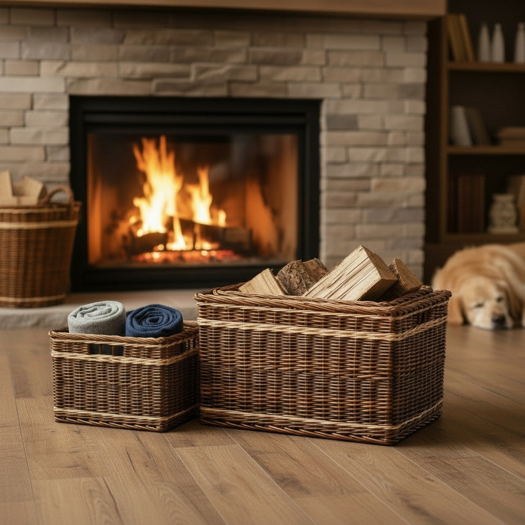 Wicker Set Of 3 Windemere Log Baskets