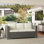 Rattan Wicker 3-seater Sofa Chair Patio Furniture W/cushion
