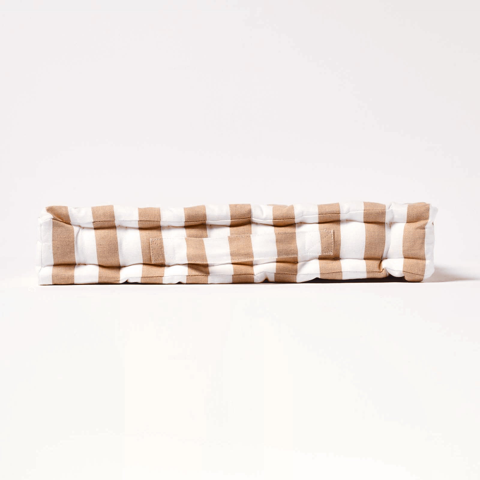 Cotton Thick Striped Floor Cushion | 40cm x 40cm | Beige
