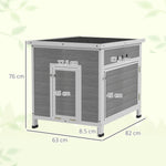 Wooden Duck House, Poultry Coop W/ Double Doors, Openable Roof, Grey | Light Grey