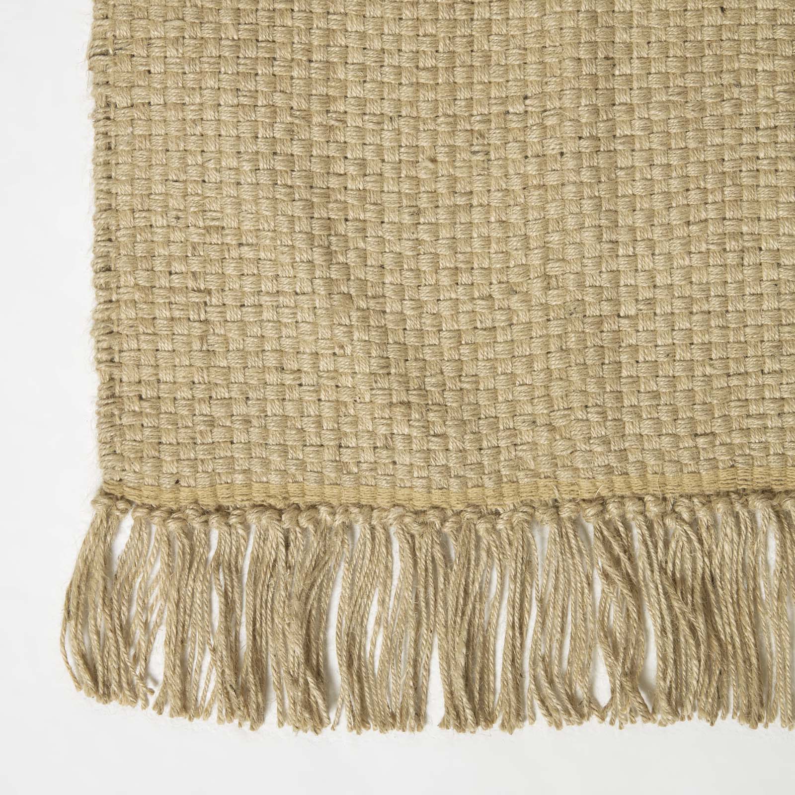 Zaphyr Natural Handwoven Jute Rug With Tassels | 200cm | Natural