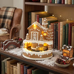 HOMCOM Christmas Gingerbread House With Led Lights, Music