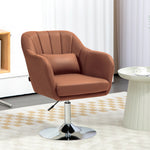 Stylish Retro Swivel Tub Chair Steel Frame Cushion Seat | One Size | Brown