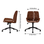 Brown Pu Leather Office Chair With High Back, Adjustable Height, And 360° Swivel