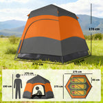 Double Layer Pop Up Tent With Rainfly, Portable Camping Shelter | Orange