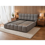 The Maya Upholstered Soft Plush Ottoman Bed Frame | Double | Grey