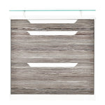 Shoe Cabinet W/ 3 Drawers, High Gloss Front Panels Glass Top | One Size | Gray