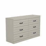 3+3 Drawer Chest - Storage Dresser For Bedroom | Light Grey