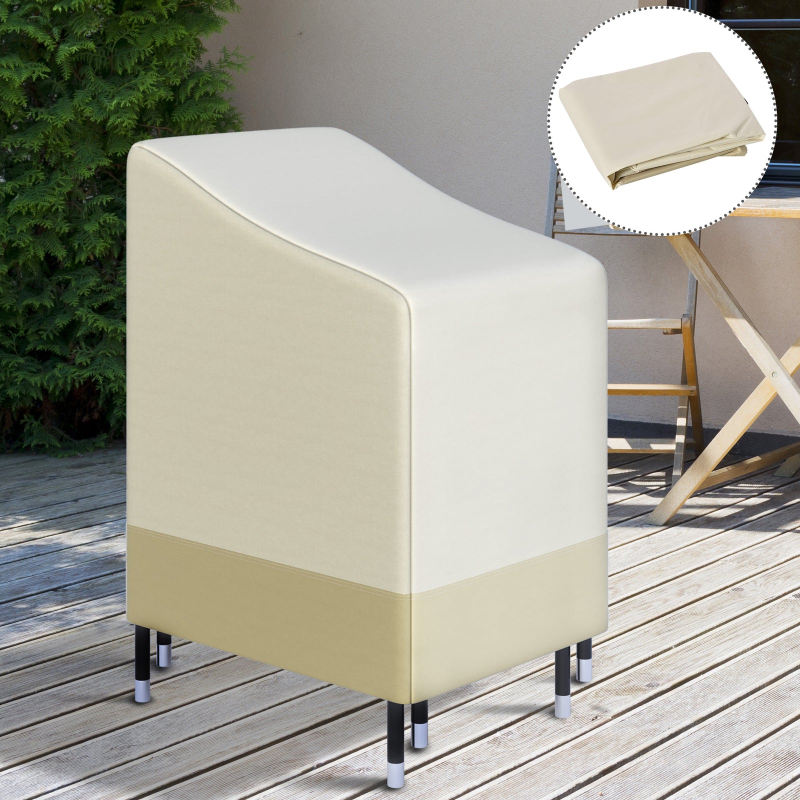 Outdoor Furniture Cover Chairs Stacked Protection Wind Rain