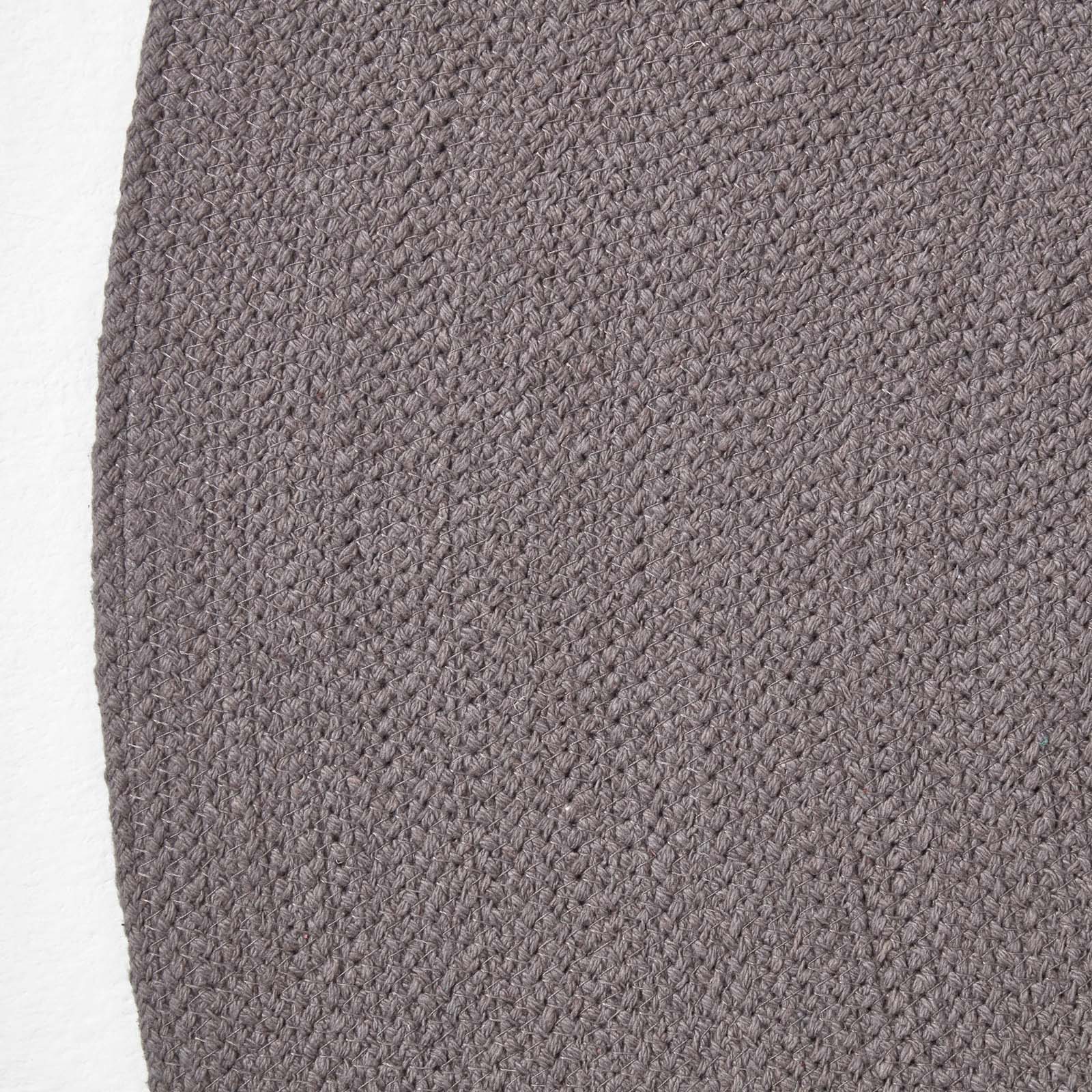 Handmade Woven Braided Oval Rug | 170cm | Grey