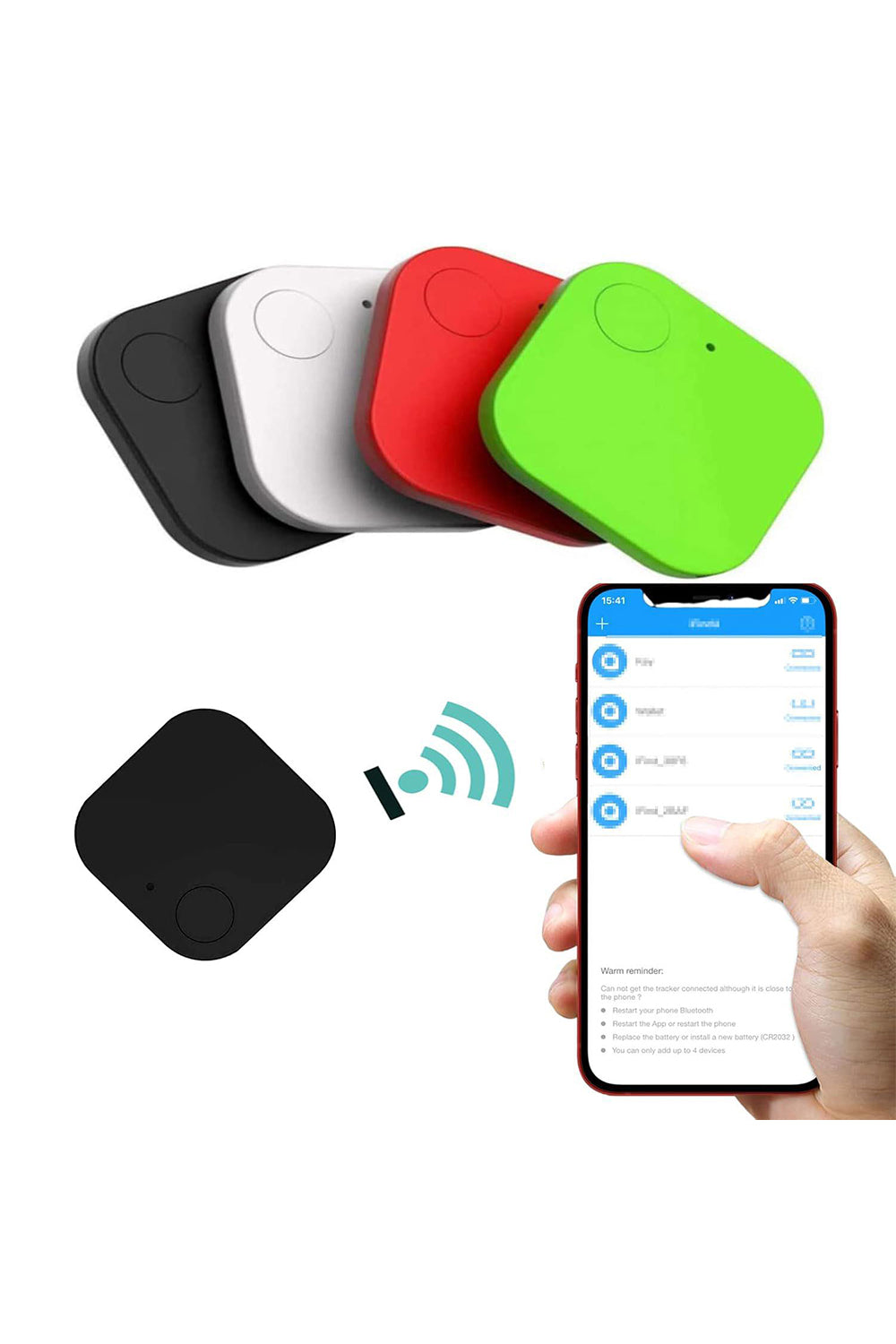Square Blutooth Key Finder Black