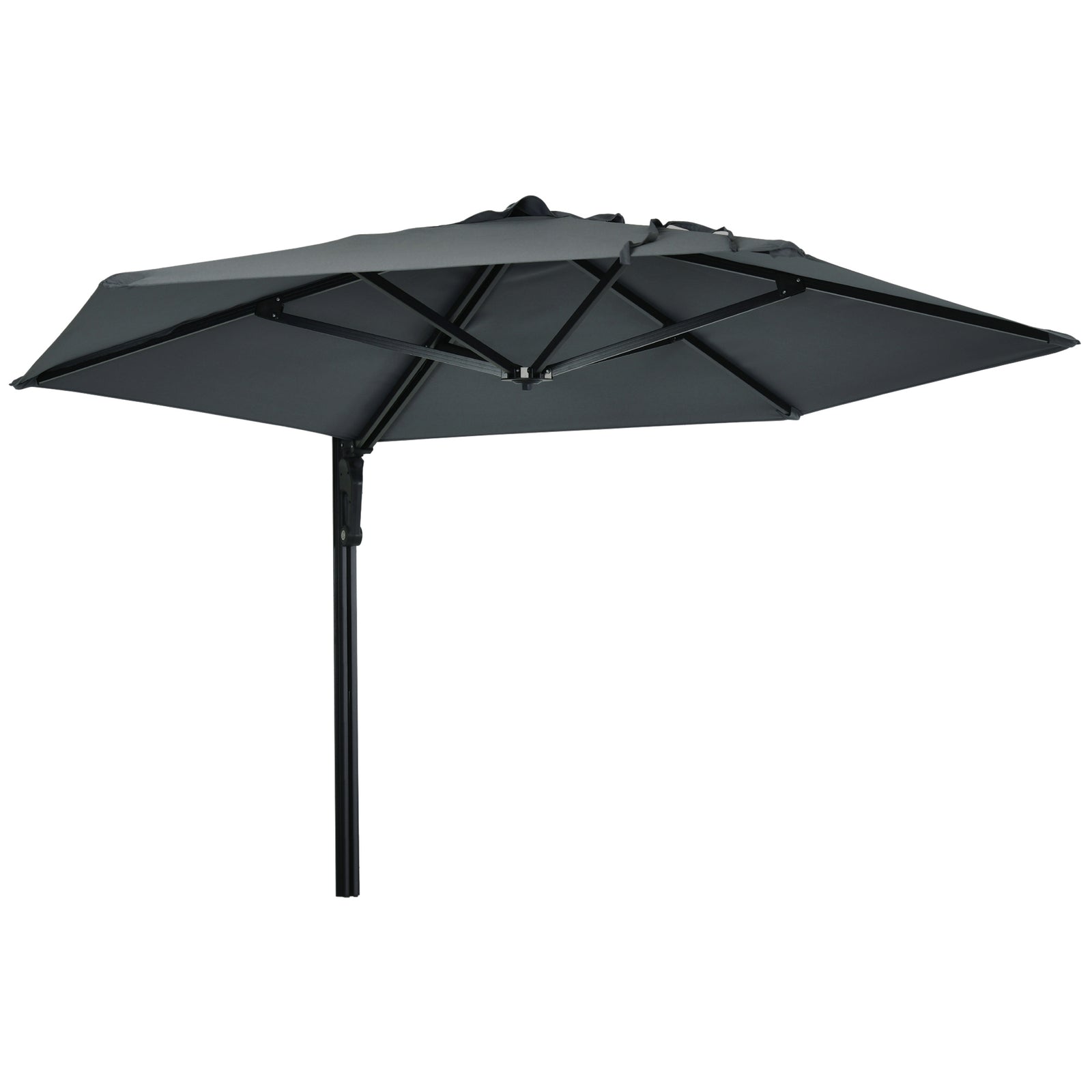 Wall Mounted Parasol W/ 180° Rotatable Canopy | Dark Gray