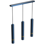 Joker Contemporary Pendant Lamp 3xgu10 Hand Made Cylindrical Style Light | Blue & Gold