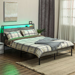 Led Single/double/king Bed Frame With Charging Station | King