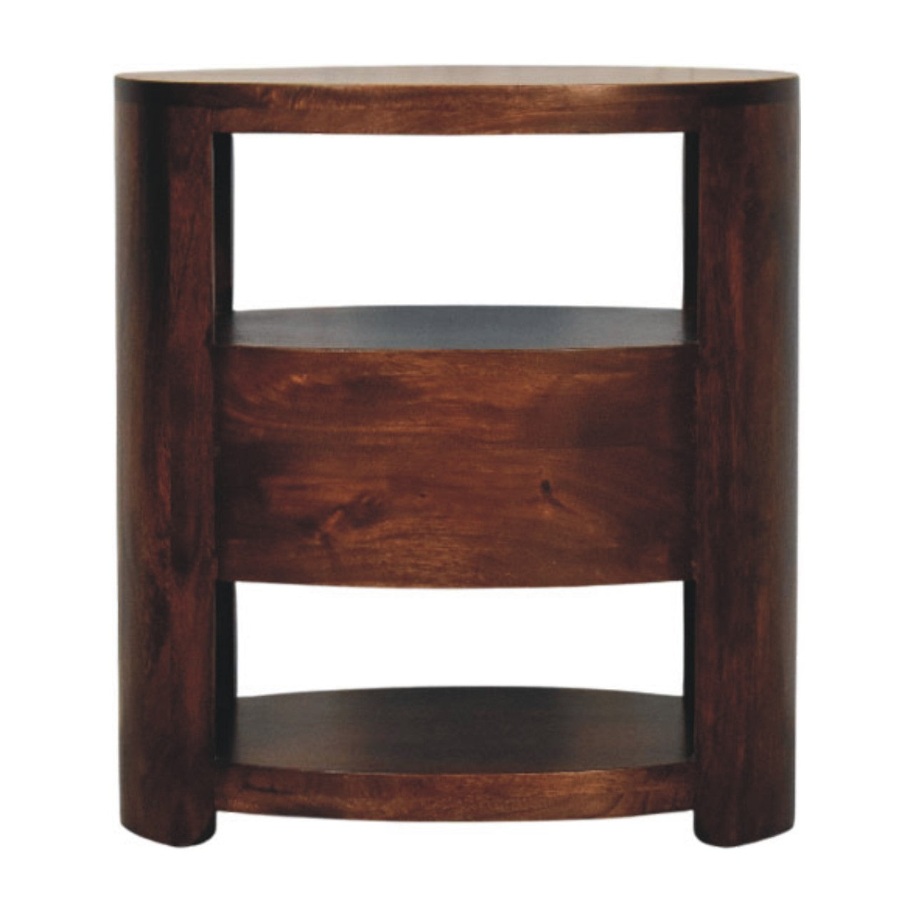 Bordeaux Bedside, 1 Drawer, 2 Open Slot, Brown
