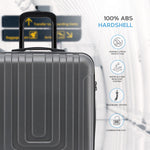 56x45x25cm Large Cabin Carry On Case - Overhead Luggage Suitcase - 4 Spinner Wheels - Abs Hard Shell Cabin Bag | Cabin | Anthracite