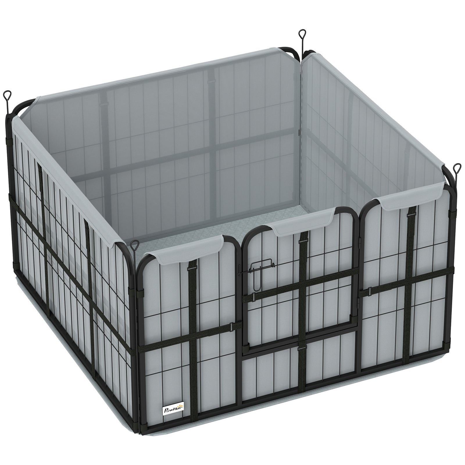 Dog Whelping Box W/ Washable Whelping Pad, Windproof Cloth, Black