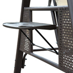 Outdoor 3 Seat Garden Swing Chair Steel Swing Hammock Bench | Beige