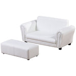 Kids Sofa 2 Seater Childrens Armchair Furniture Bedroom Playroom | White