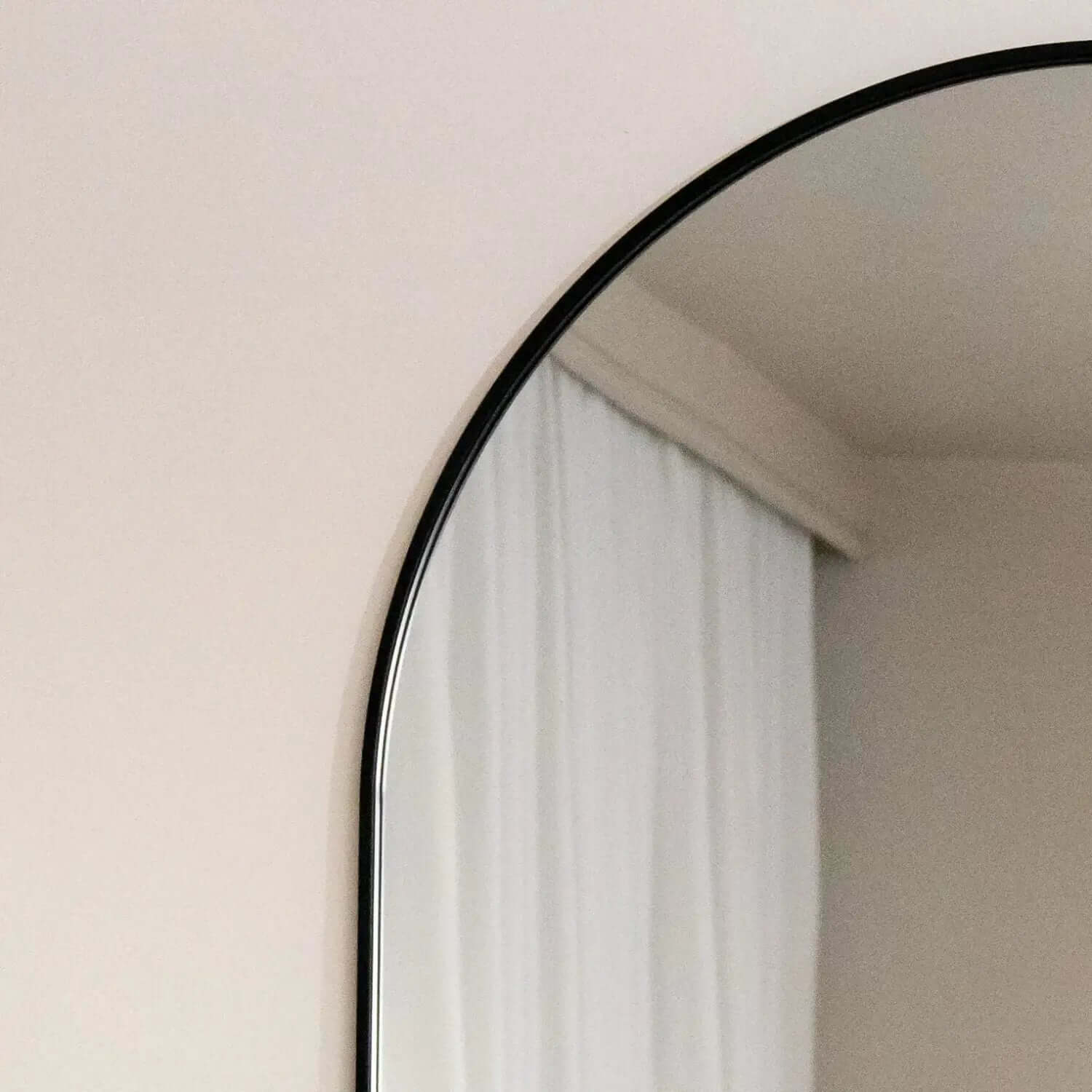 Emi - Black Metal Runway Oval Mirror | 120cm x 40cm