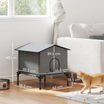 Outdoor Cat House, Feral Cat Shelter With Elevated Base, Grey