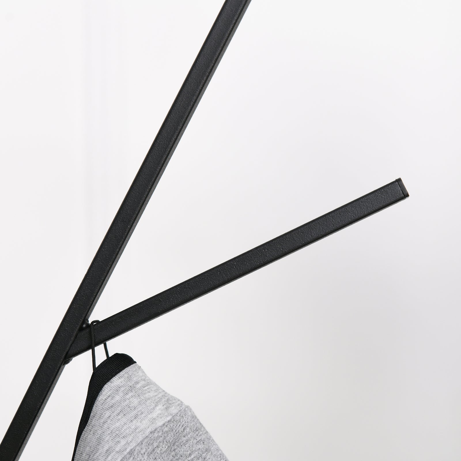 180cm Free Standing Coat Rack Metal Shelf Holder Stand | One Size | Brown