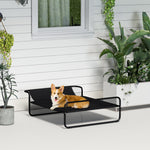 Pawhut Raised Dog Bed W/ Slope Headrest, For Small, Medium And Large Dogs | Black