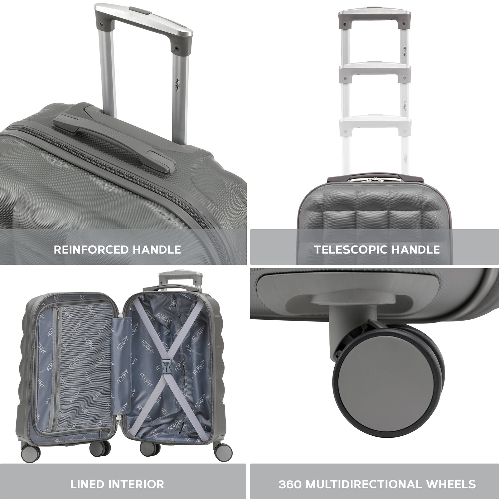 55x35x20cm Hard Case Bubble Carry On Suitcase - 100+ Airline Approved | Cabin | Anthracite