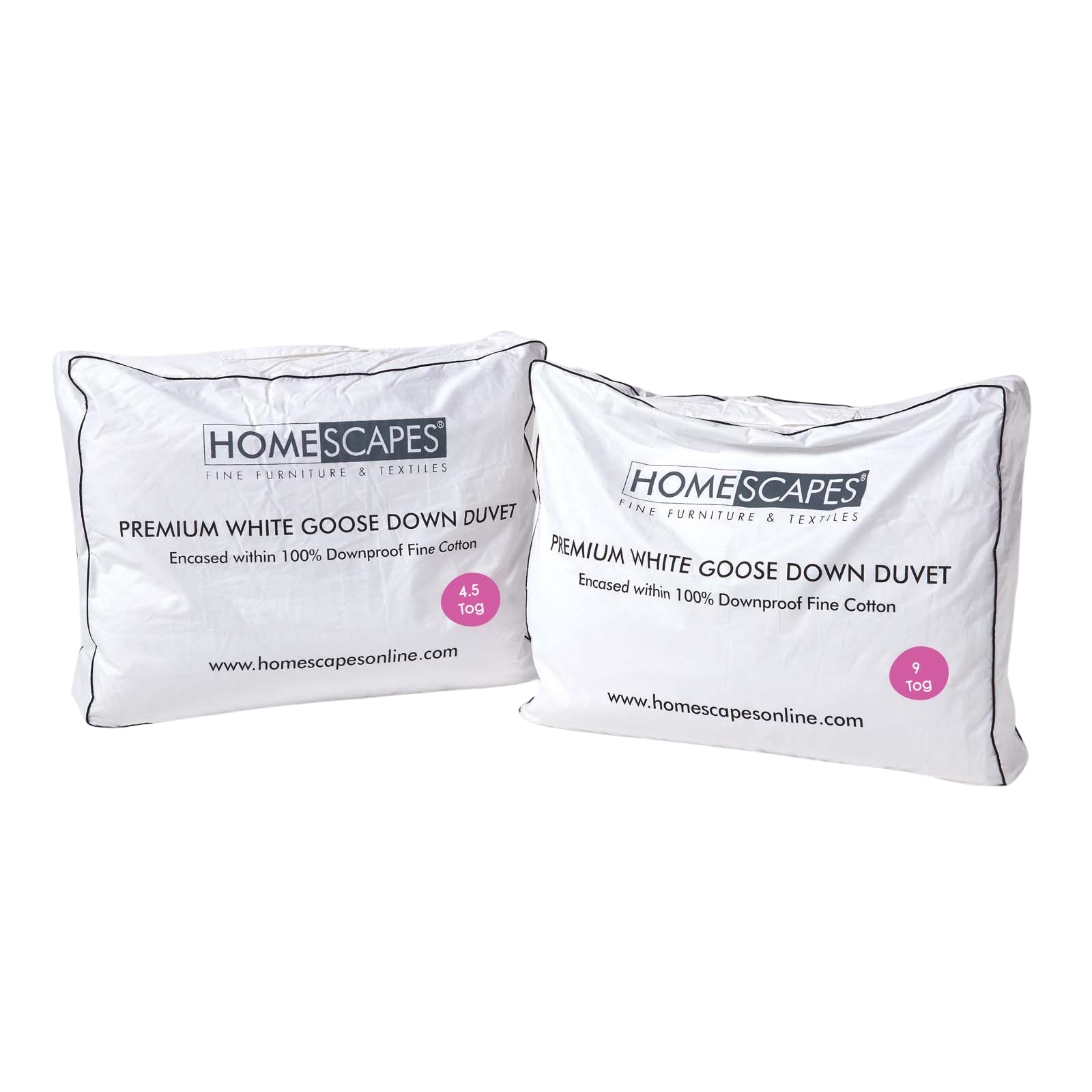 Premium White Goose Down 13.5 Tog All Seasons Duvet | Double | White
