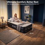 Inflatable Air Mattress With Soft Surface Built-in Electric Pump | Single | Black