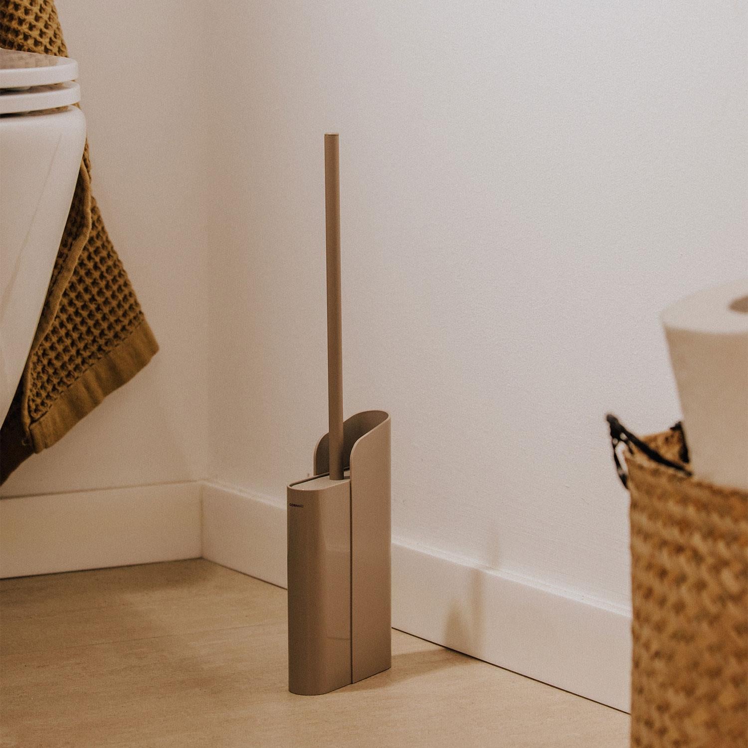 Silicone Toilet Brush Floor Or Self-adhesive Flat Collection | Matte White