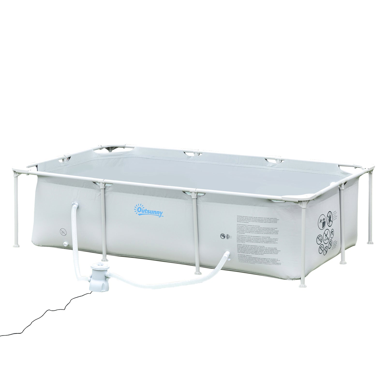 Steel Frame Pool With Filter Pump, Reinforced Sidewalls | Charcoal Gray