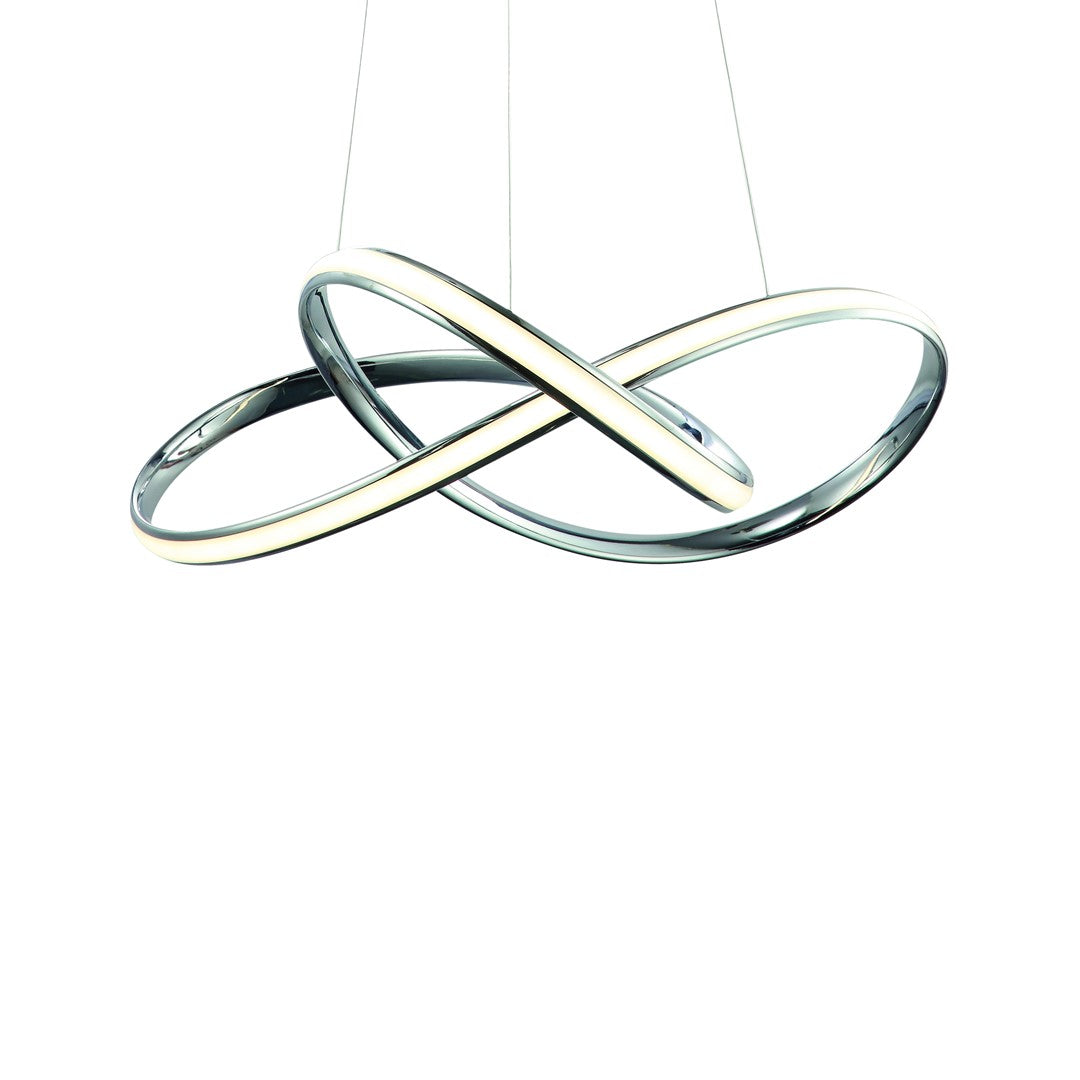 Cappio Chrome Led Pendant Lamp 36w(130w) Stunning Designer Hanging Ceiling Light With Elegant Chrome Curves