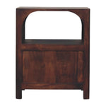 Arched Edge 1 Drawer and 1 Open Shelf Bedside, Warm Brown