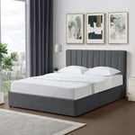 Evelynne Fabric Ottoman Bed Frame With Storage | King | Dark Grey