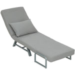 Single Sofa Bed, 3-in-1 Convertible Folding Chair Bed | Light Grey