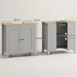 Bathroom Pedestal Under Sink Cabinet With Adjustable Shelf, Grey