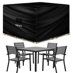 Premium Square Waterproof Garden Furniture Cover, Outdoor Patio Weatherproof Rattan Sofa Guard Cover | 125 x 125 x 74cm | Black