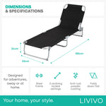 Folding Sun Lounger - Black