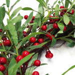 60cm (24 Inches) Large Luxury Christmas Mistletoe Leaf And Red Berry Floristry Wreath