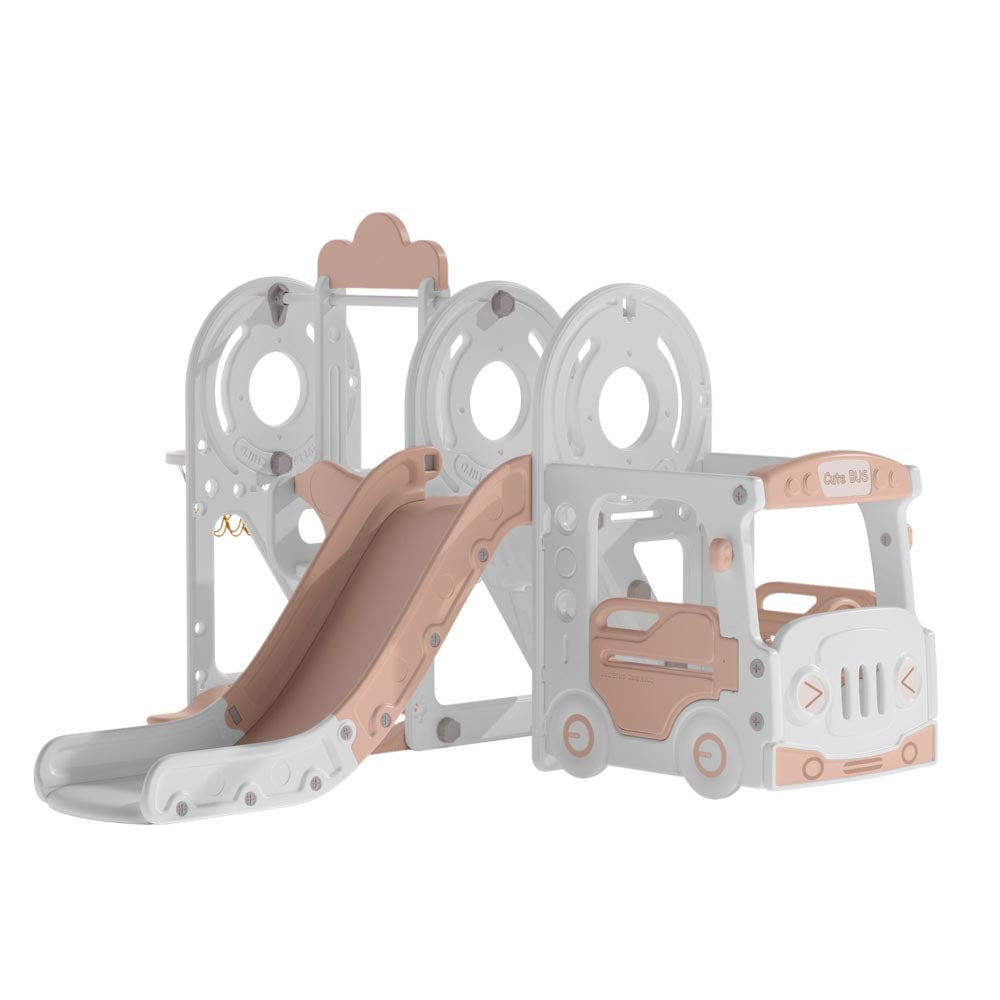 3-in-1 Toddler Slide, Swing, And Climber Playset With Toy Storage Indoor Playground Set For Kids Ages 1-4 | Beige