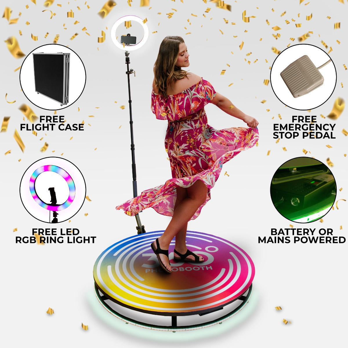 360 Photo Booth | 115cm | Black