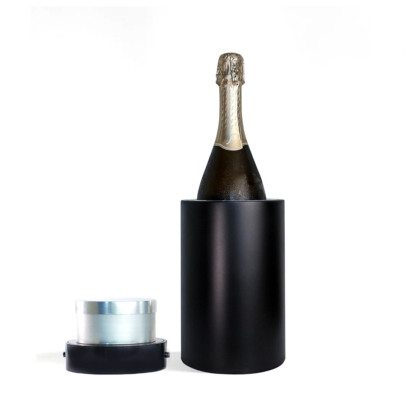Wine Bottle Cooler – Reusable Ice-free Drink Chiller With Freezer Bullet – Keeps Wine, Prosecco & Champagne Cold For Hours – Fits Most 750ml Bottles | Black