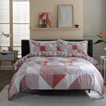 Simple Shapes 200 Thread Count Cotton Rich Reversible Duvet Cover Set | Double | Pink
