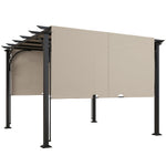 Outdoor Retractable Pergola Garden Sun Shade Patio Canopy | Beige