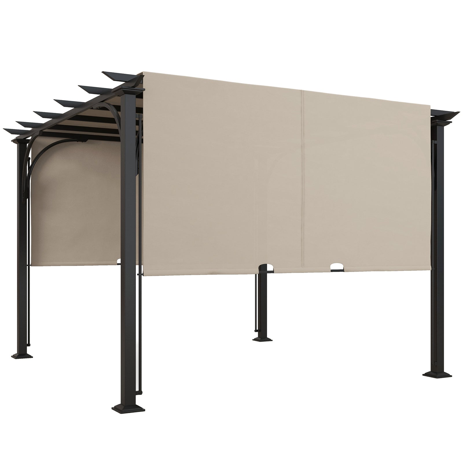 Outdoor Retractable Pergola Garden Sun Shade Patio Canopy | Beige